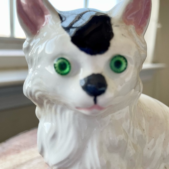 Vintage ceramic white and black cat - Picture 2 of 5